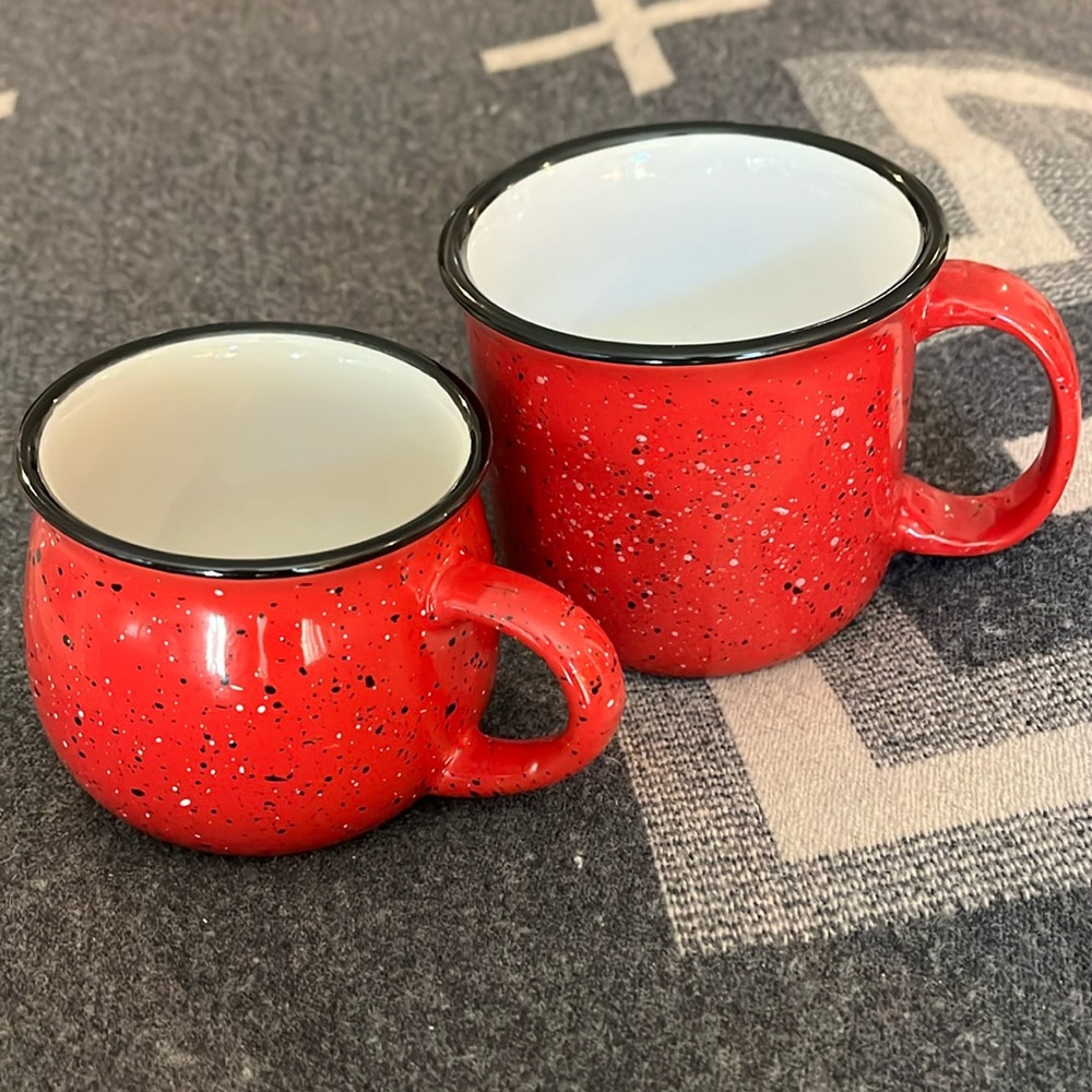Set of 2 Speckled Ceramic Mugs
